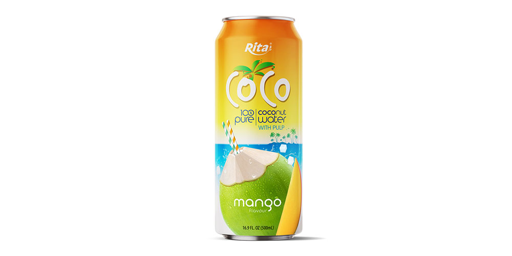 500ML CAN COCONUT WATER WITH MANGO FLAVOR